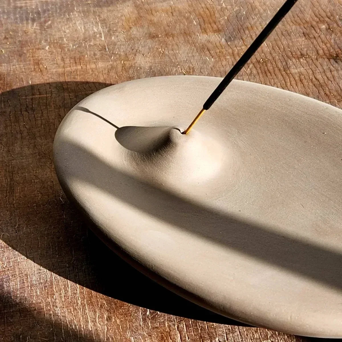 Oval Concrete Incense Stick Holder