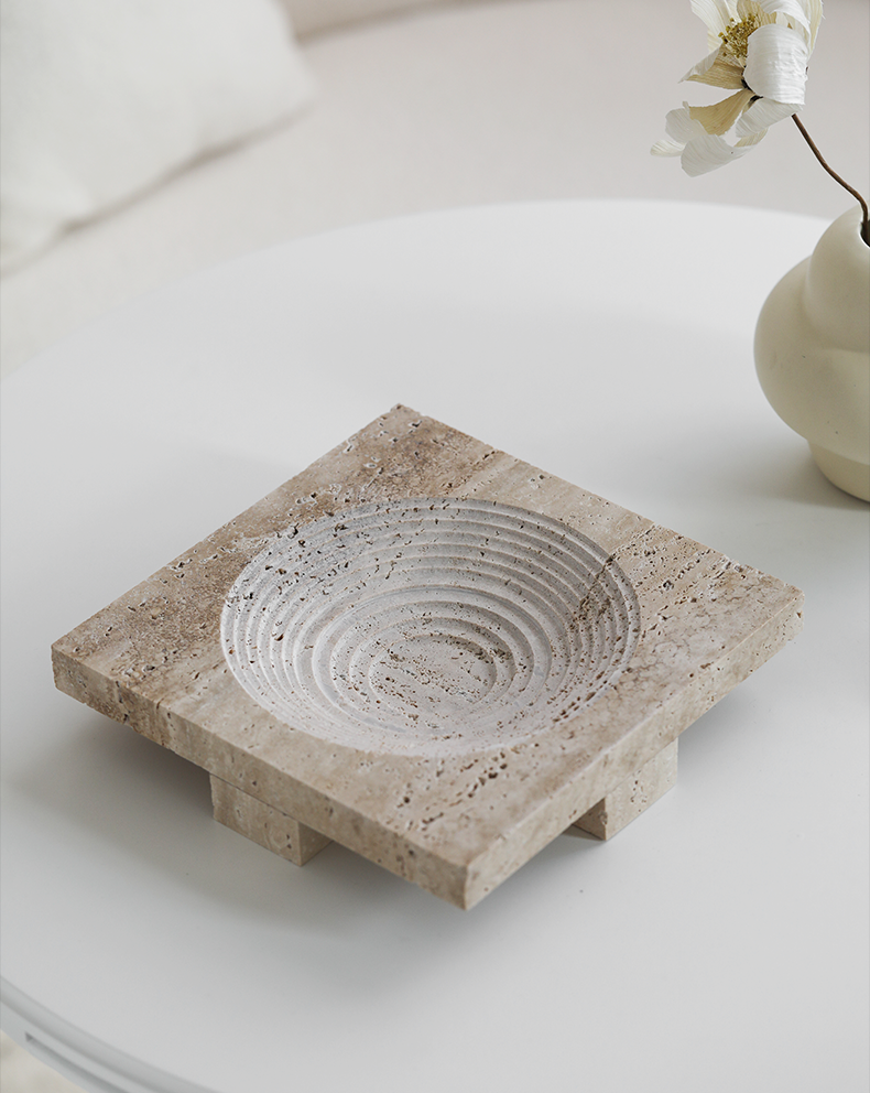 Travertine Style Centrepiece Tray