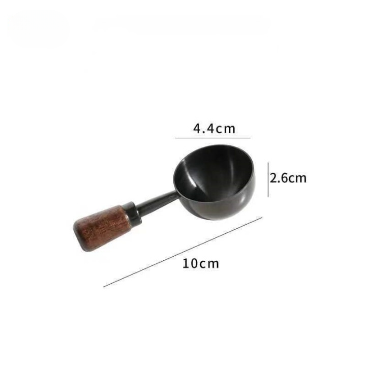 Metal Measuring Coffee Bean Scoops with Wooden Handles