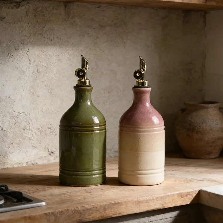 Retro Ceramic Olive Oil Bottles