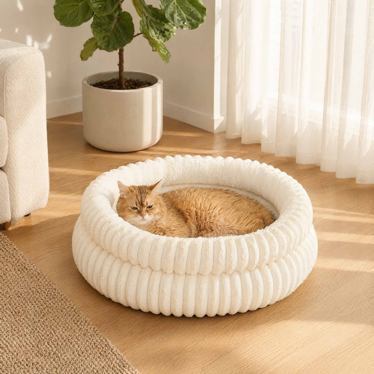 Double Round Cats & Dogs Bed