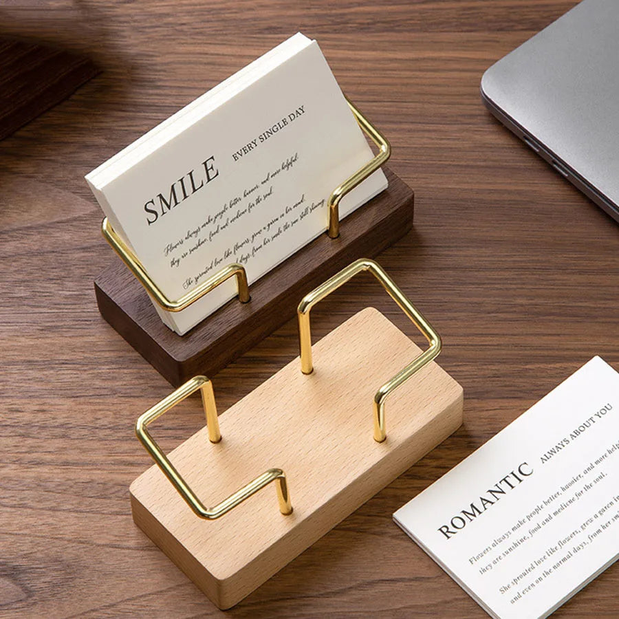 Wooden & Metal Business Card Stands