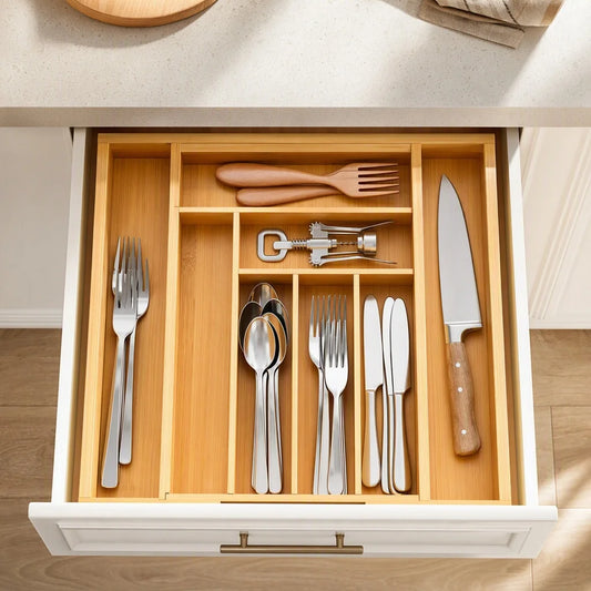 Wooden Expandable Drawer Organizer