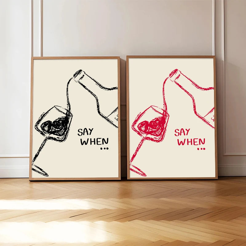 Red & Black Wine Canvas Posters