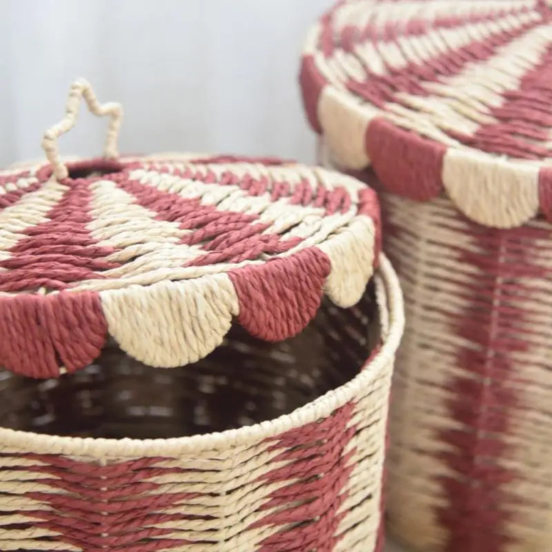 Circus Rattan Woven Baskets With Lid