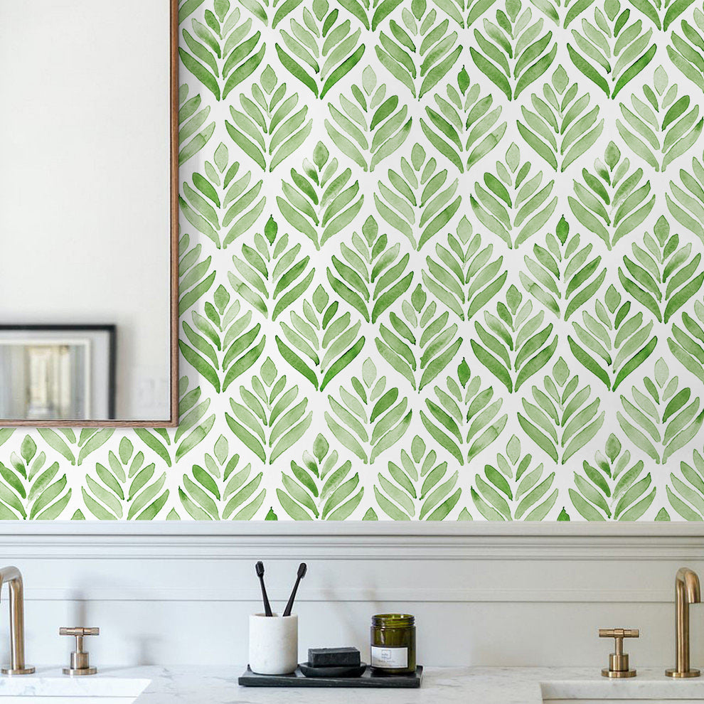 Green Leaves Peel And Stick Wallpaper