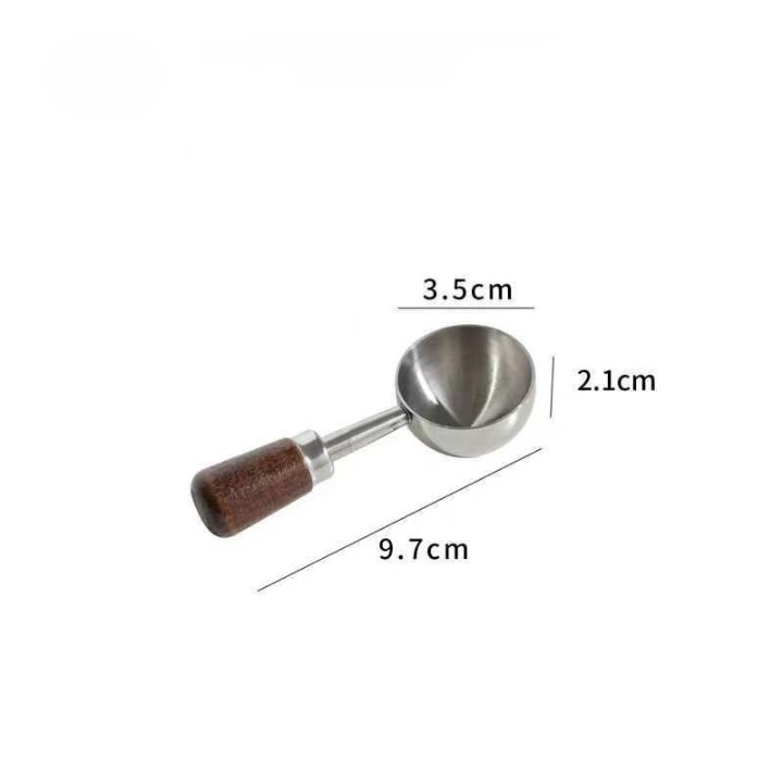 Metal Measuring Coffee Bean Scoops with Wooden Handles