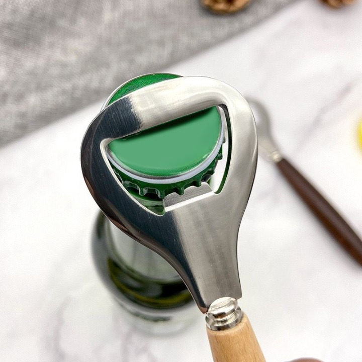 Manual Bottle Opener with Wooden Handle