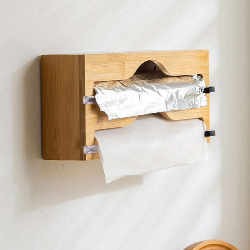 Wooden Foil & Baking Paper Dispenser with Cutter