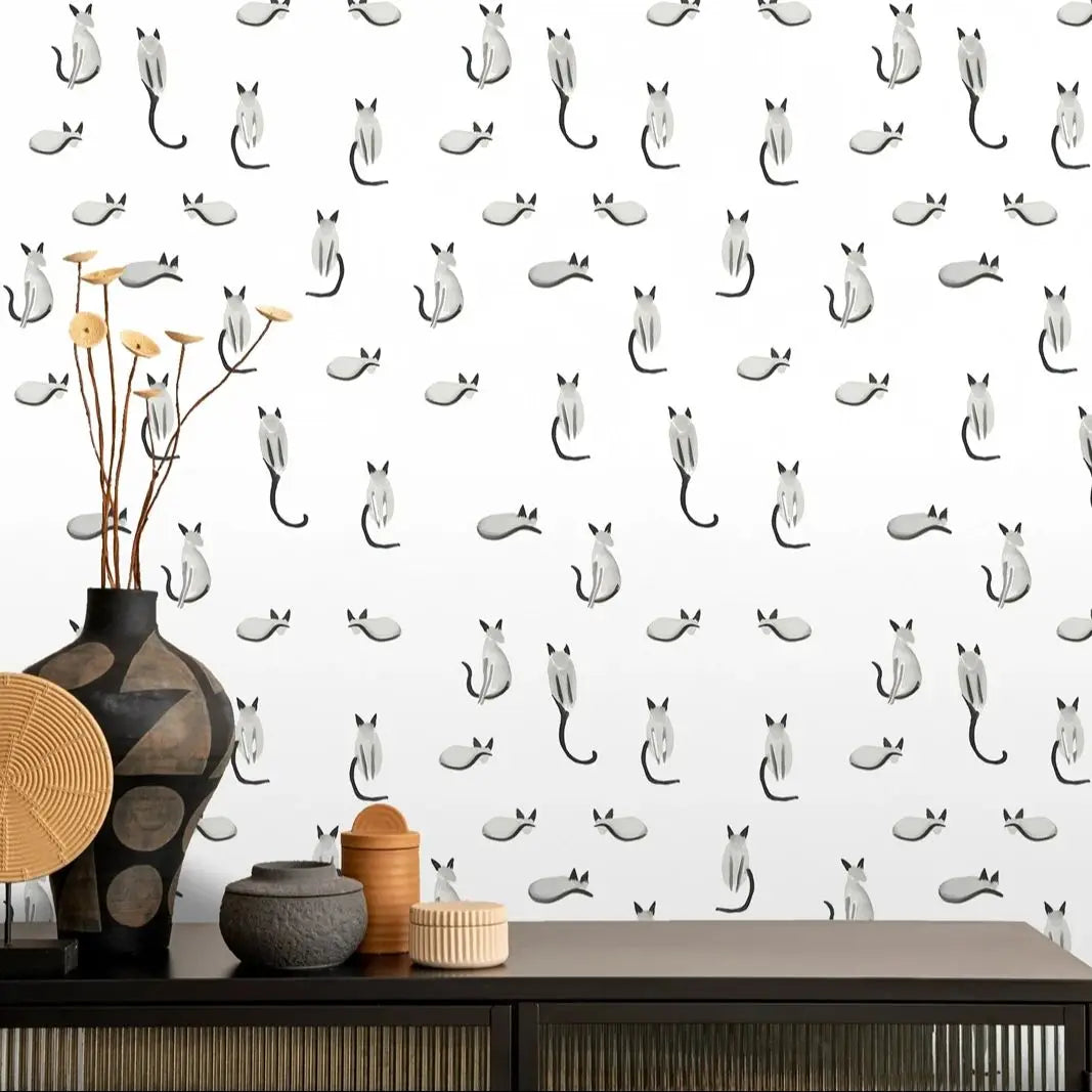 Elegant Cats Peel and Stick Wallpaper