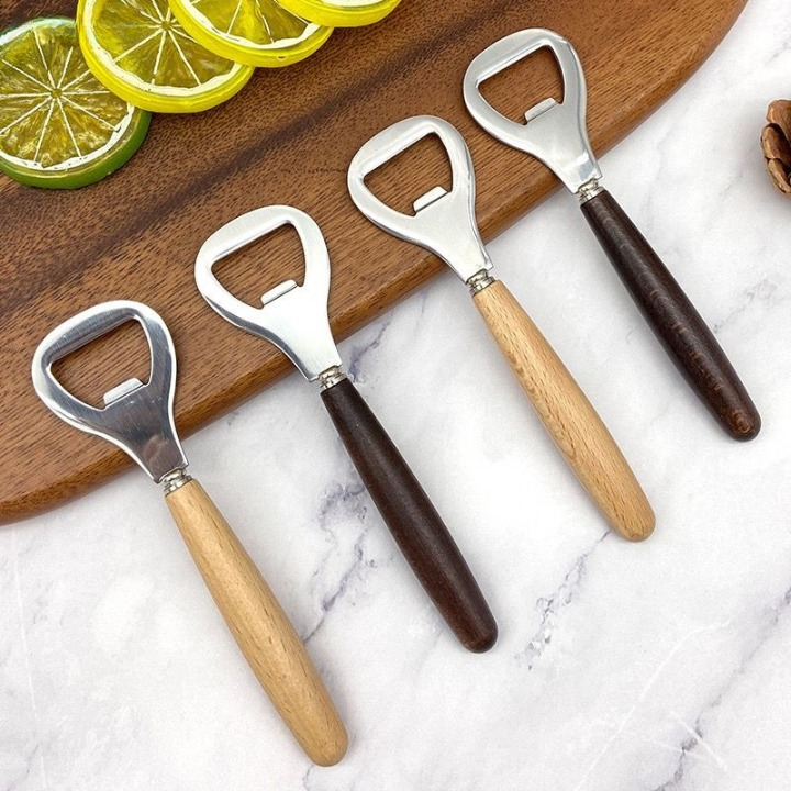 Manual Bottle Opener with Wooden Handle