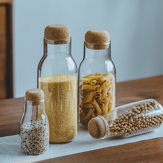 Glass Storage Jar with Cork Lid