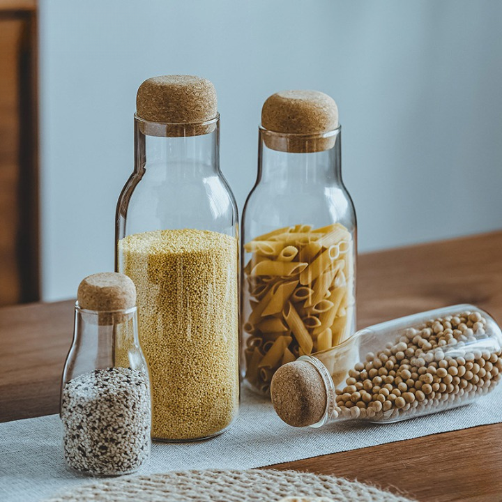 Glass Storage Jar with Cork Lid
