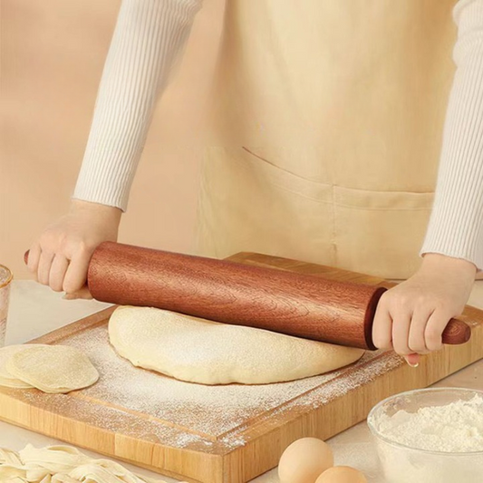 Classic Wooden Rolling Pin with Handles