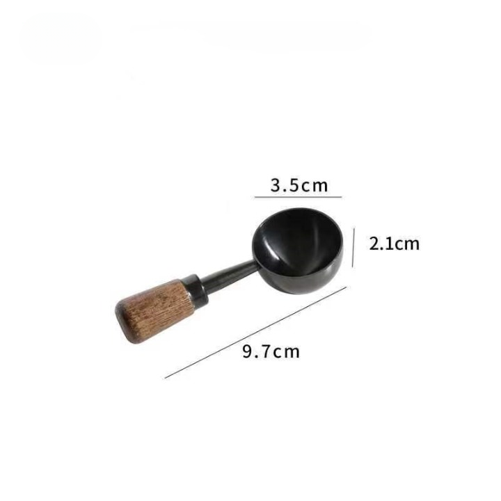 Metal Measuring Coffee Bean Scoops with Wooden Handles
