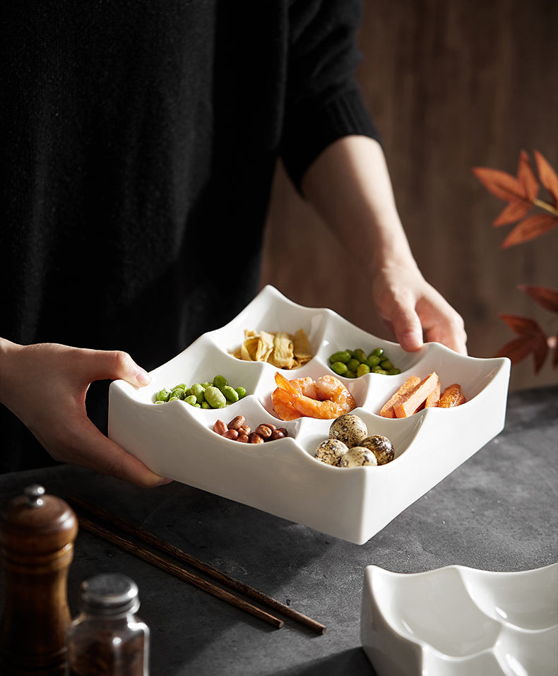 Serving Square Platter with Divided Sections