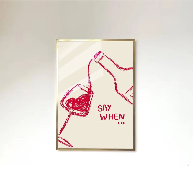 Red & Black Wine Canvas Posters