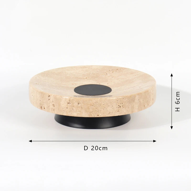 Light Lux Travertine Style Trays with Metal Base