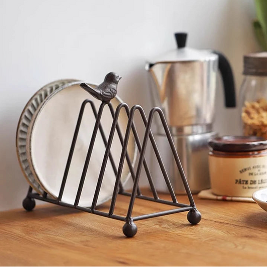 Metal Retro Style Bird Dish Rack