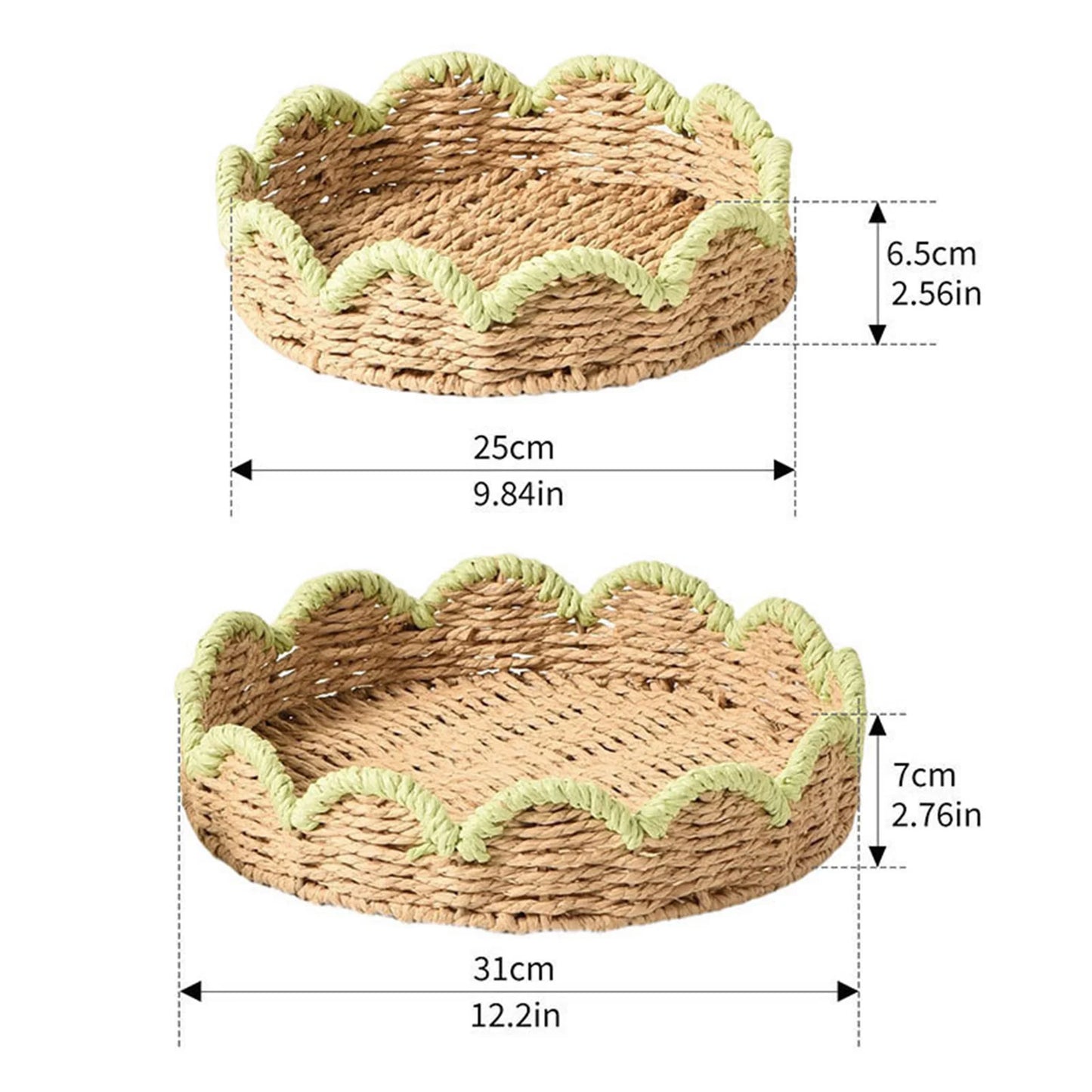Flower-Shaped Rattan Woven Baskets
