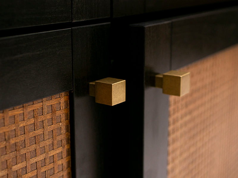 Small Square Solid Brass Handle for Cabinets and Drawers
