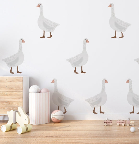 White Goose Peel and Stick Wallpaper
