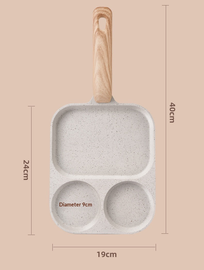3 in 1 Breakfast Pan with Wooden Handle