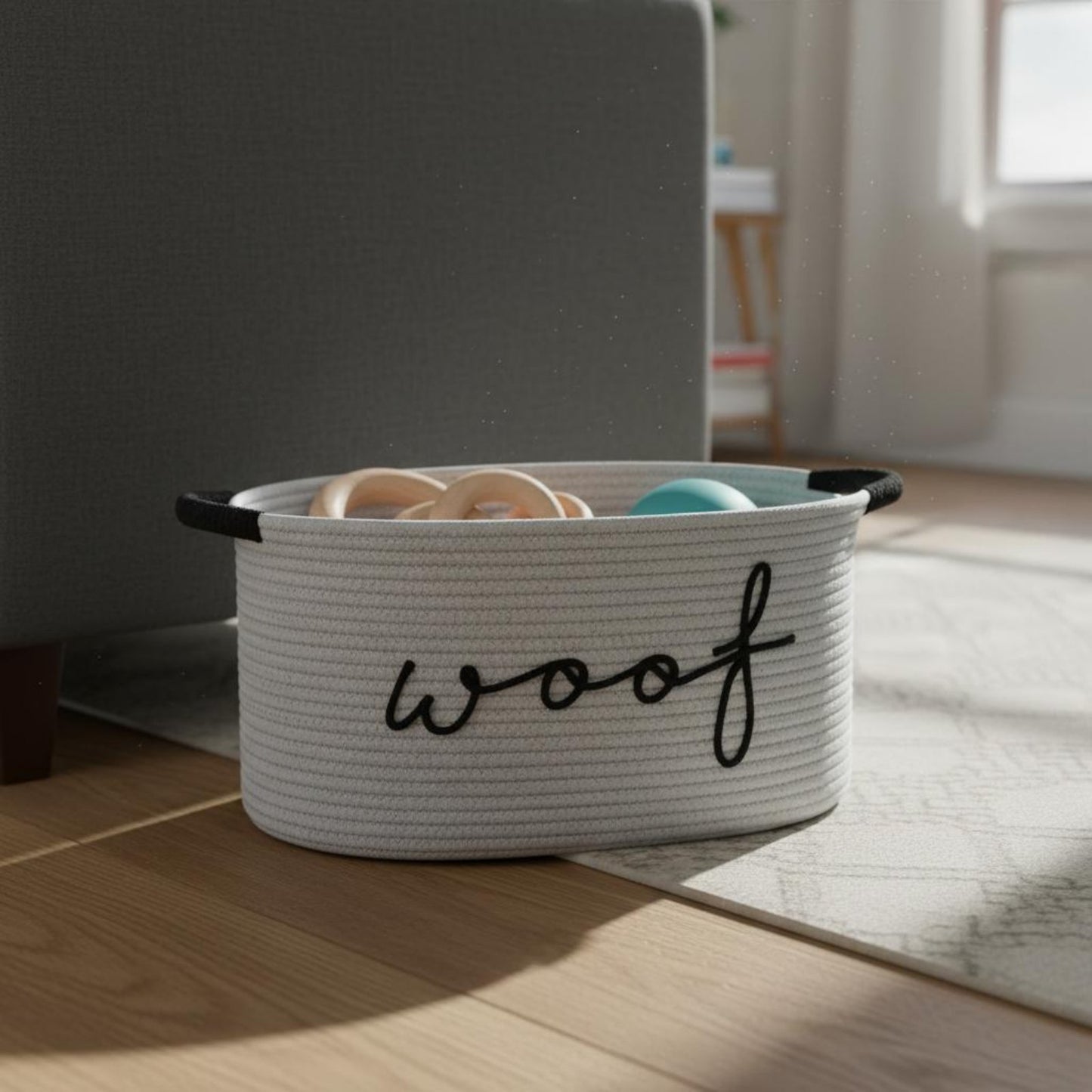 Rope Dog Toy Storage Basket