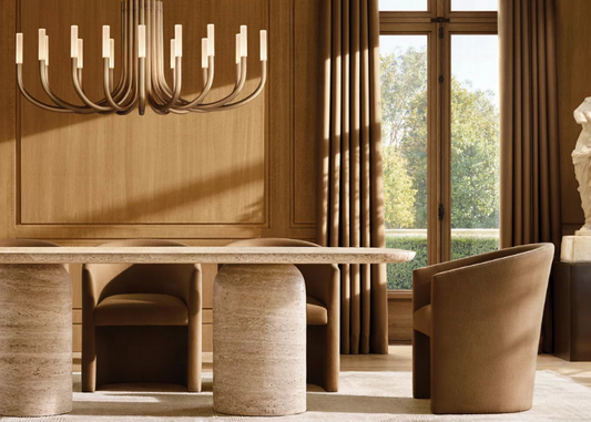 Travertine Light Lux Dining Table