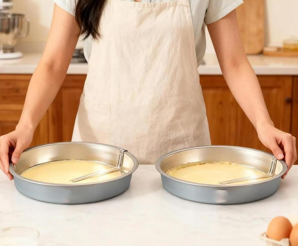 Nonstick Round Cake Pan with Built-In Swivel Blade