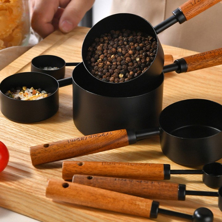 Measuring Cups/Spoons with Wooden Handles (Sets)