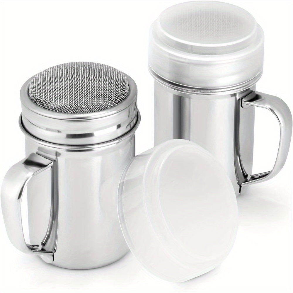 Metal Mesh Sifter Jars with Handle (Pack of 2)