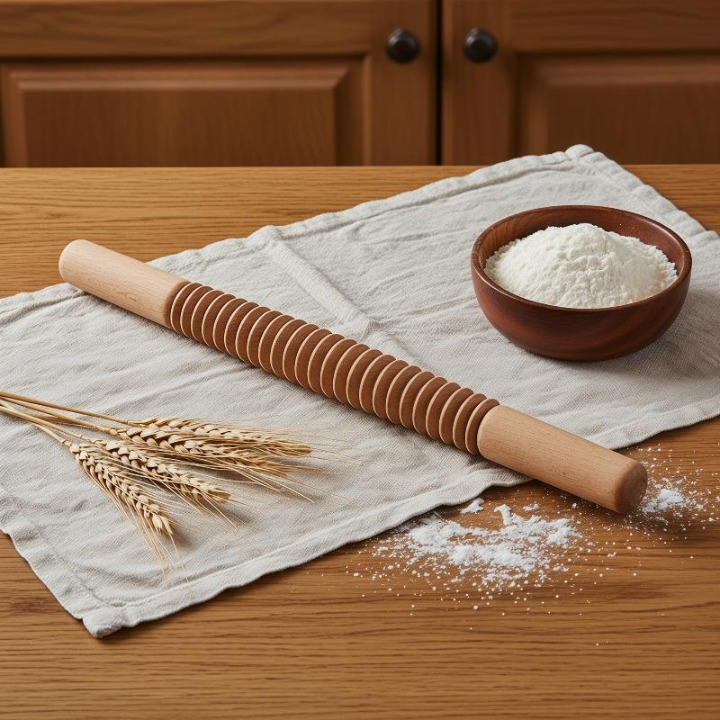 Wooden Embossing Rolling Pin for Creative Baking