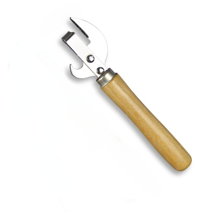 Manual Can Opener with Wooden Handle