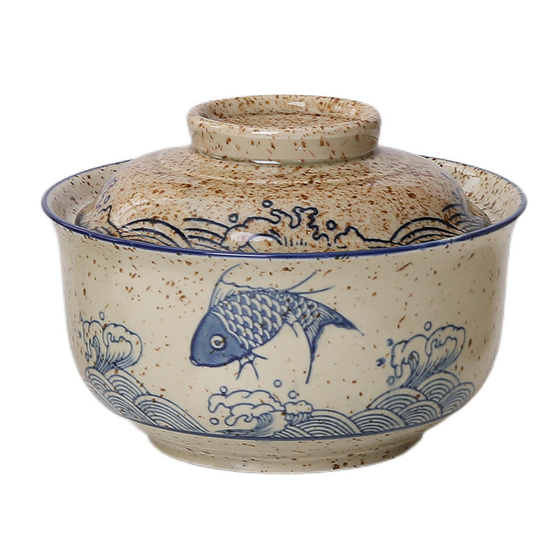 Japanese Style Ceramic Bowl with Lid