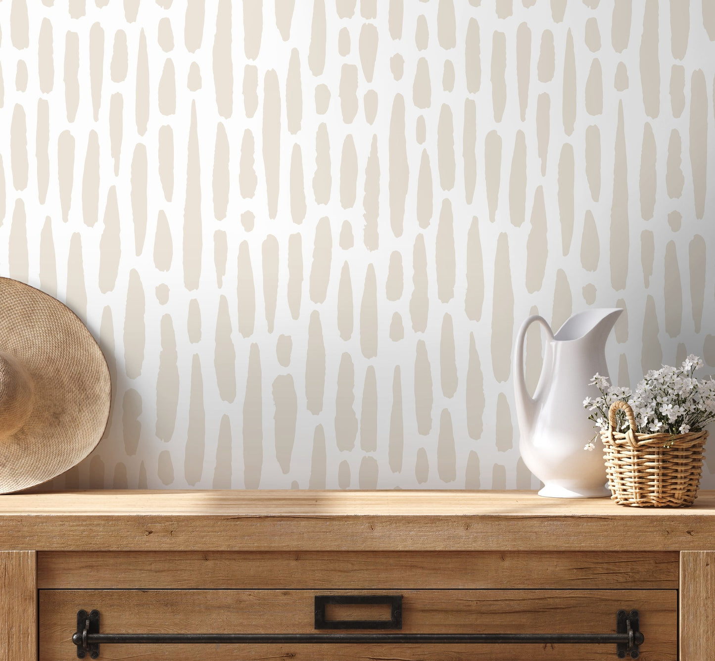 Beige Brush Peel and Stick Wallpaper
