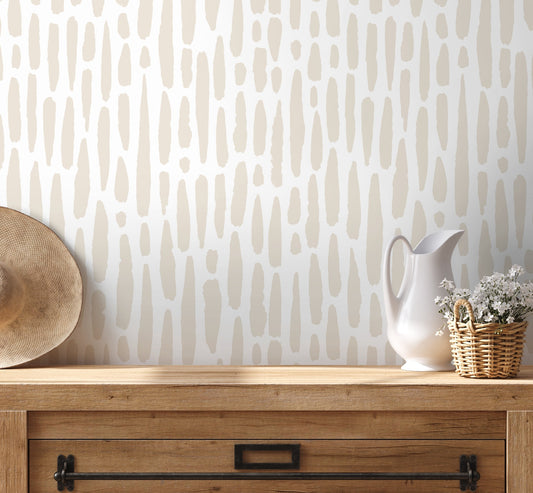 Beige Brush Peel and Stick Wallpaper