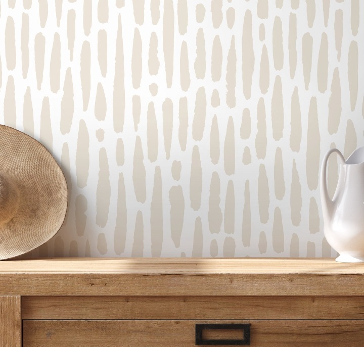Beige Brush Peel and Stick Wallpaper