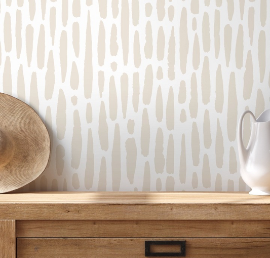 Beige Brush Peel and Stick Wallpaper