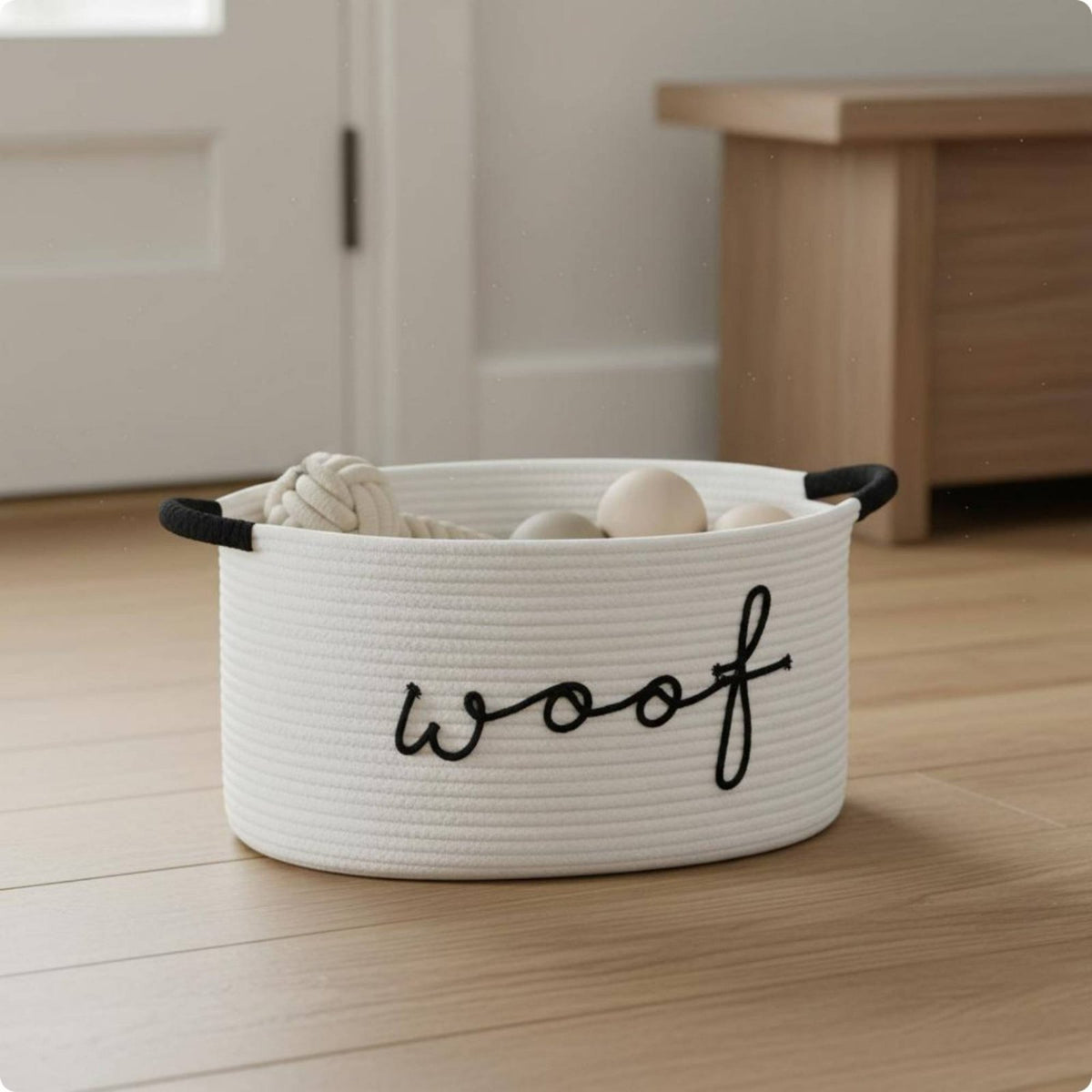 Rope Dog Toy Storage Basket