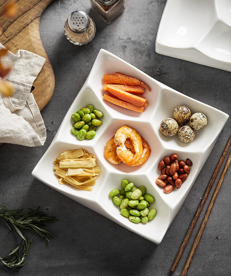 Serving Square Platter with Divided Sections