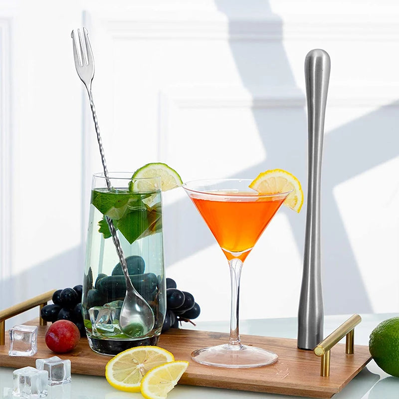 Cocktail Muddler with Long Drink Stirrer