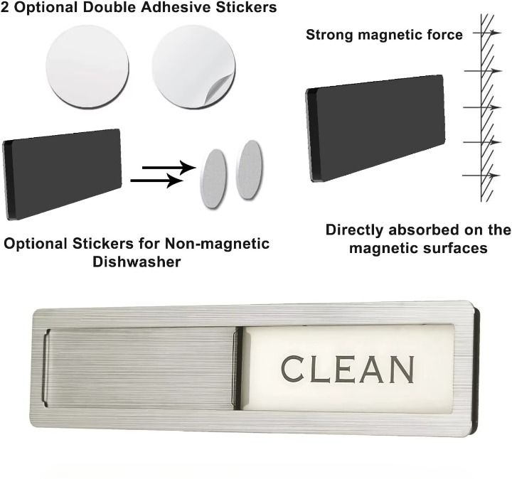Clean-Dirty Dishwasher Magnet Slide Sign