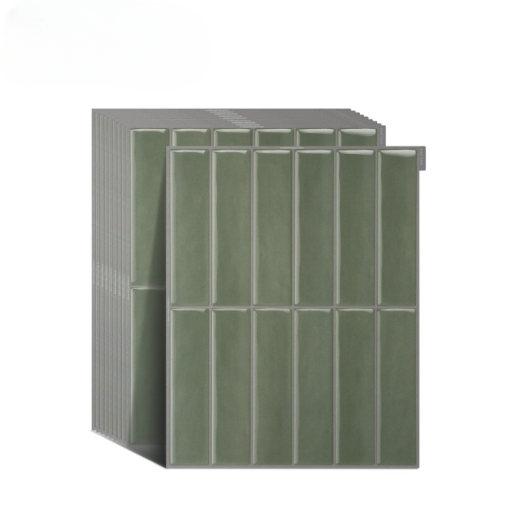 Green Rectangular Peel and Stick Tiles