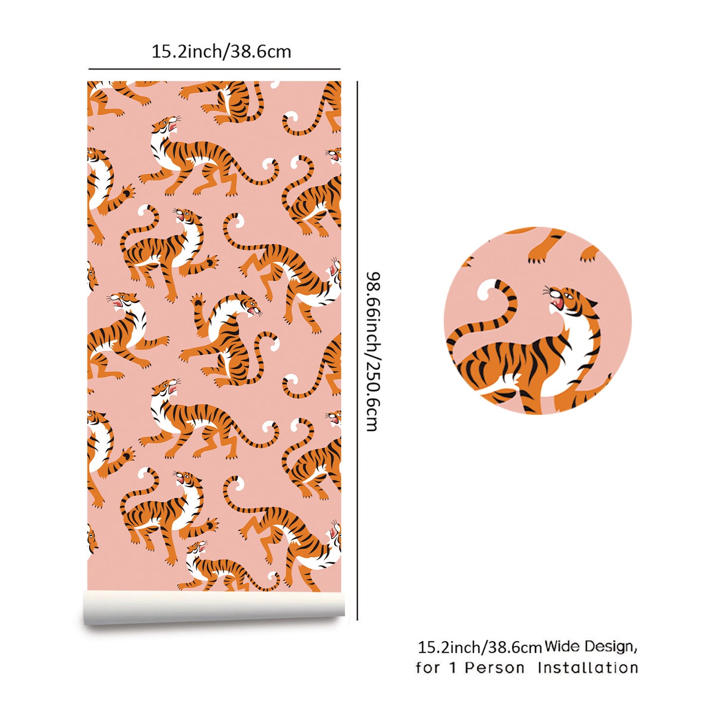 Tropical Jungle Tiger Peel and Stick Wallpapers (Two Styles)