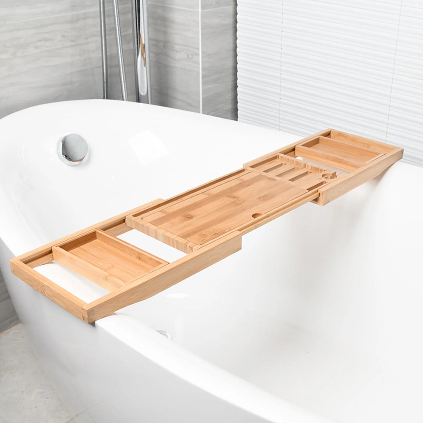 Thick Bamboo Bathtub Tray