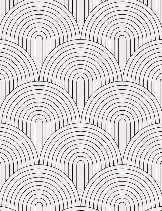 Monochromatic Rainbow Peel And Stick Wallpaper