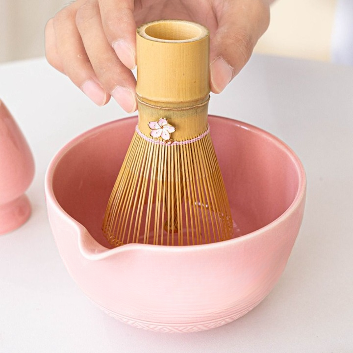 Matcha Whisk with Cherry Ornament