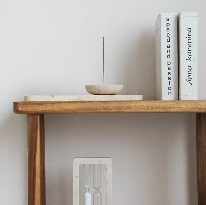 Travertine Style Incense Stick Holder & Ash Holder
