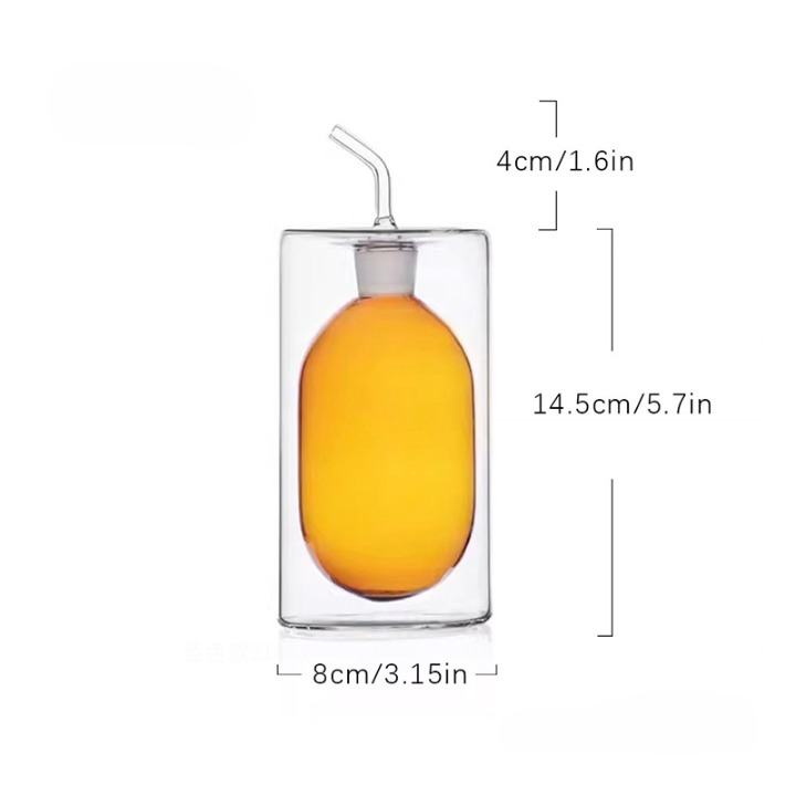Double Glass Seasoning Oil Bottle Dispensers